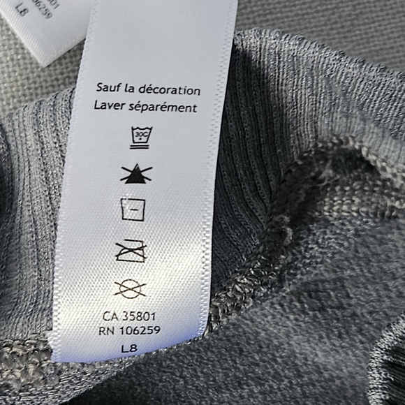 Lululemon Mens Seamless Wool Blend‎ Sweater M Gray Raglan Crewneck Pullover - Picture 5 of 7